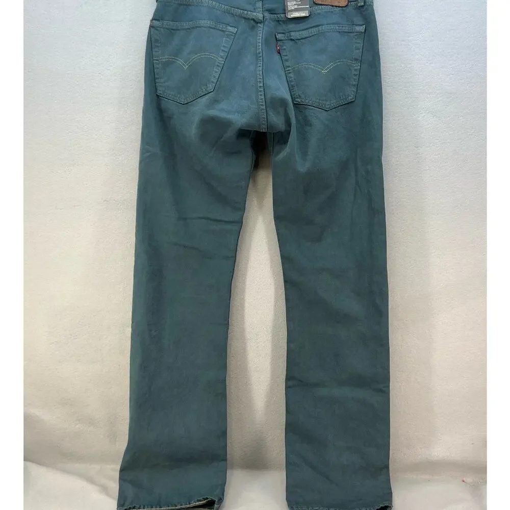 NWT Levi's 501 Big E Men's 36x36 Forest Green Button Fly Straight Minimalist
